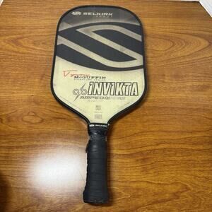 SELKIRK PICKLEBALL PADDLE TYSON MCGUFFIN INVIKTA AMPED BLACK AND WHITE